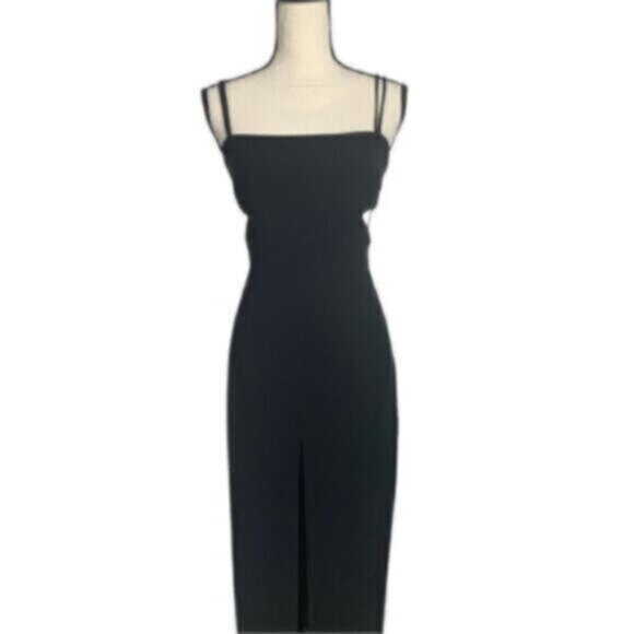 Tahari Black Cut Out Side Maxi Evening Formal Dress - Picture 7 of 16